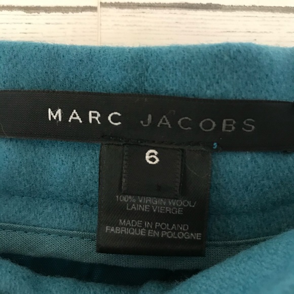 Marc Jacobs Blue Wool Side Button Pencil Skirt - Picture 3 of 5